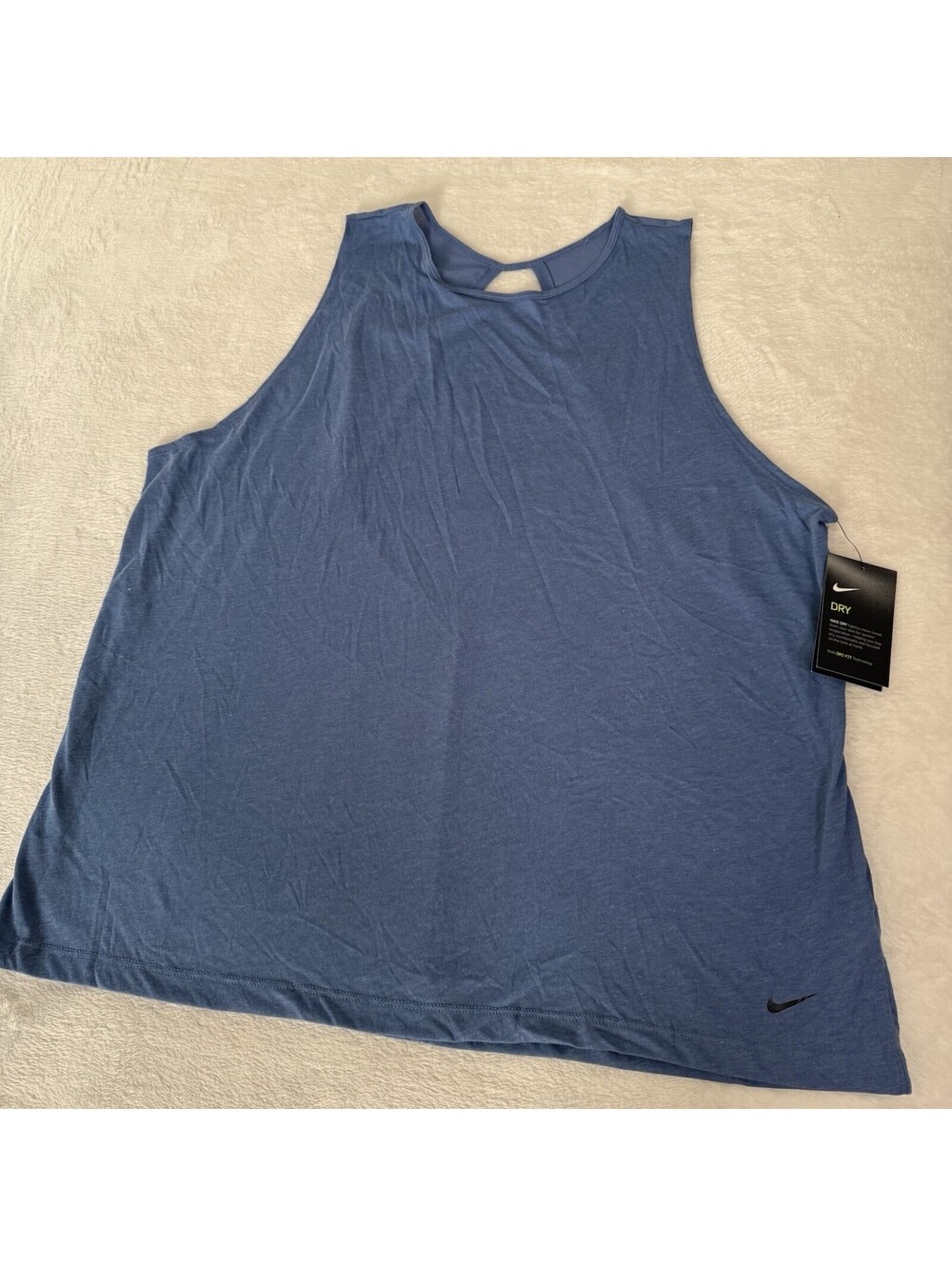 Nike Womens Dri-FIT Training Tank Top XXL Blue Sleeveless Keyhole NWT
